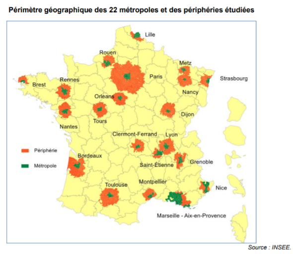 Les 22 métropoles de France 