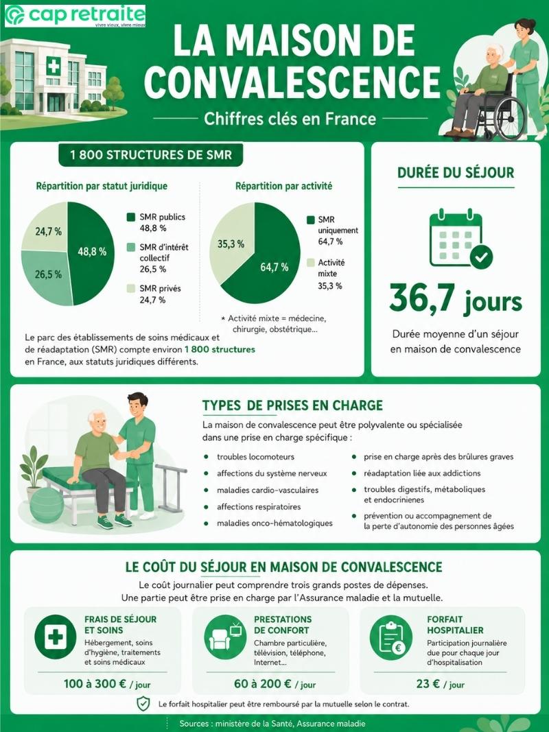 Infographie sur la maison de convalescence pour les soins médicaux et de réadaptation