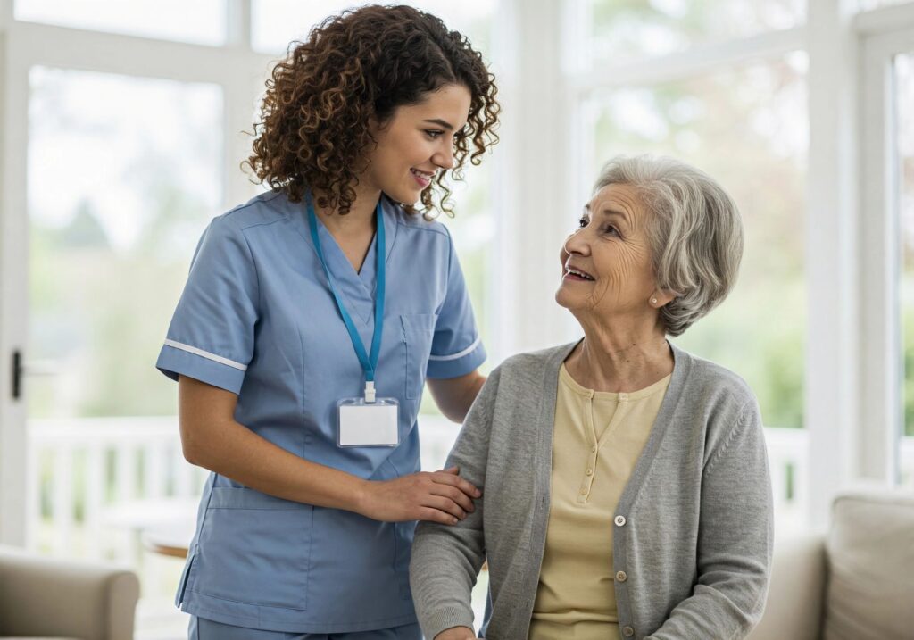 femme senior en perte d'autonomie envisageant l'entrée en EHPAD