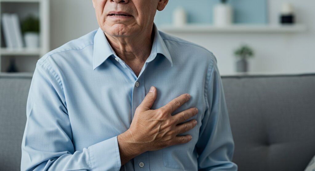 senior faisant un infarctus du myocarde