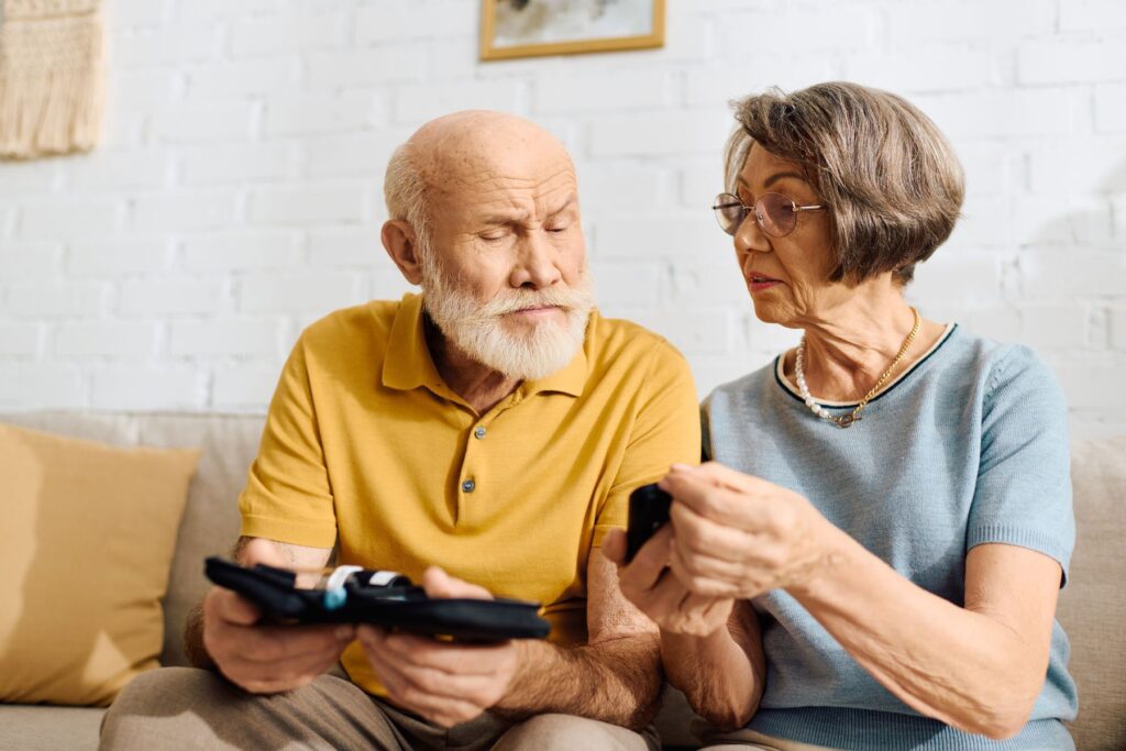 seniors mesurant leur taux de cholesterol