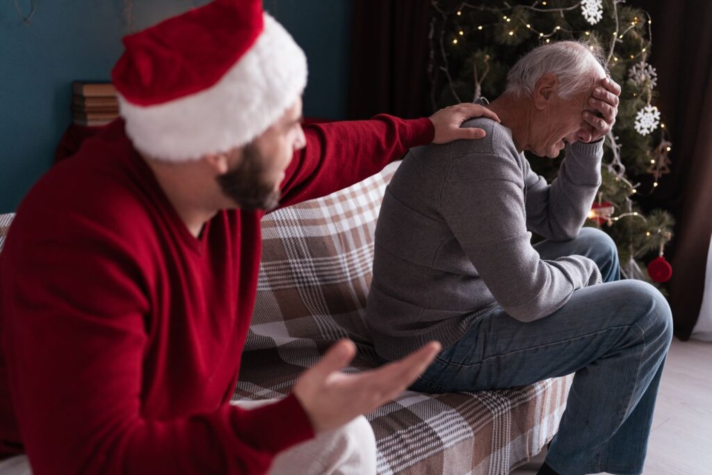 senior isolé pendant les fêtes