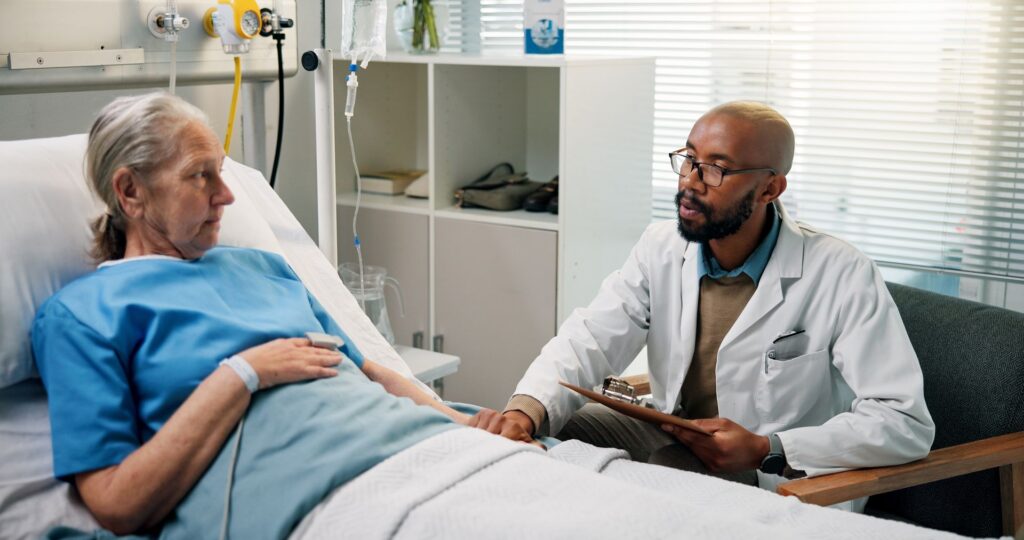 senior qui a stabilisée son état grâce à l'hospitalisation