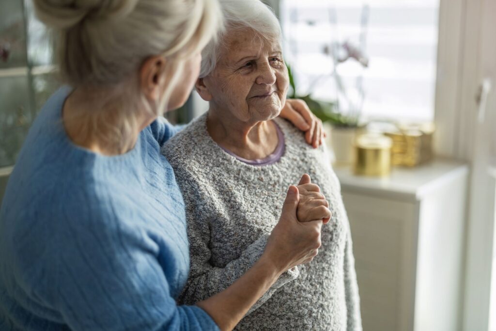 aidant épuisé qui perd en crédibilité face à son parent dépendant