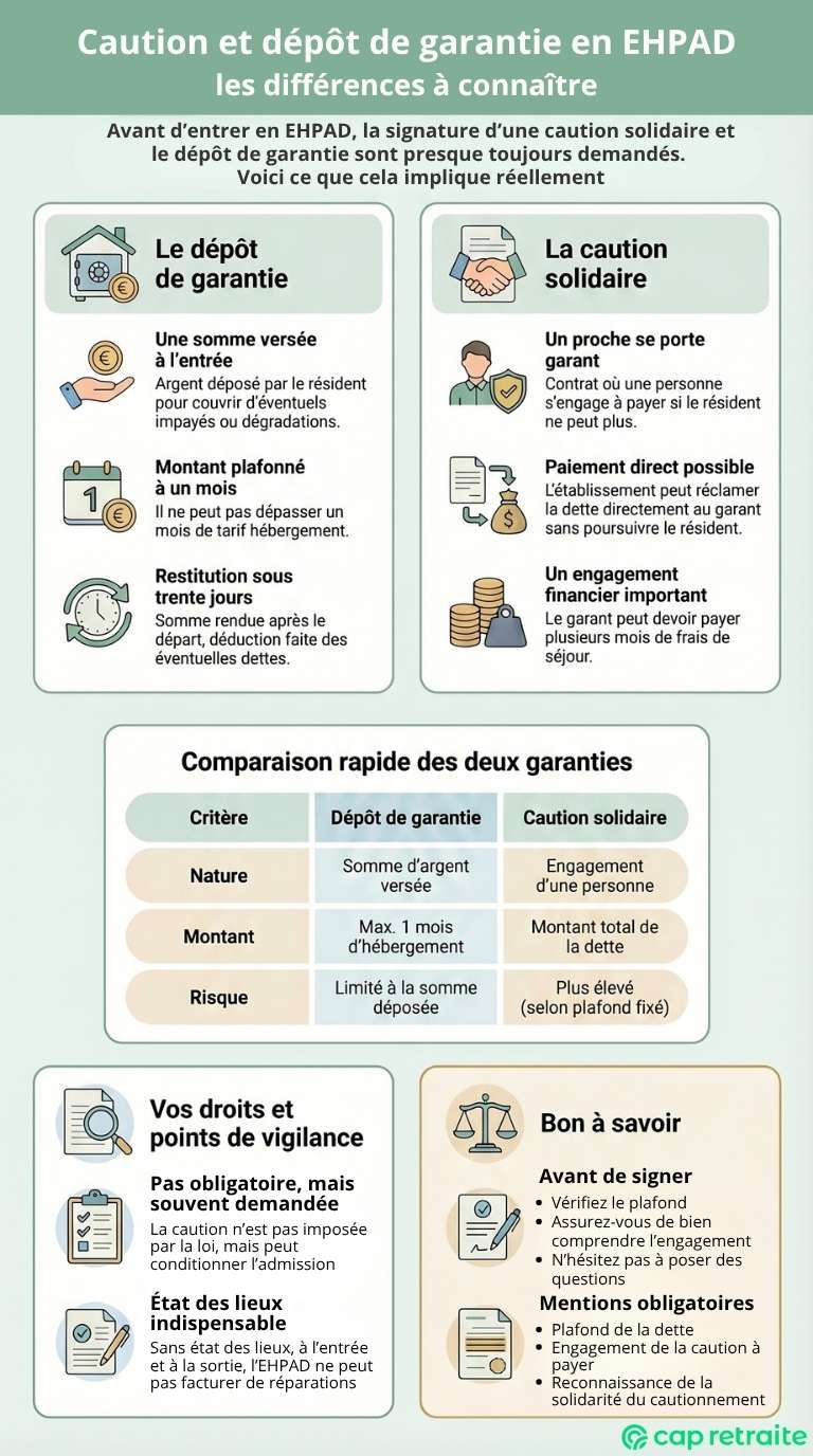 Infographiesur le cautionnement et le dépôt de garantie en EHPAD