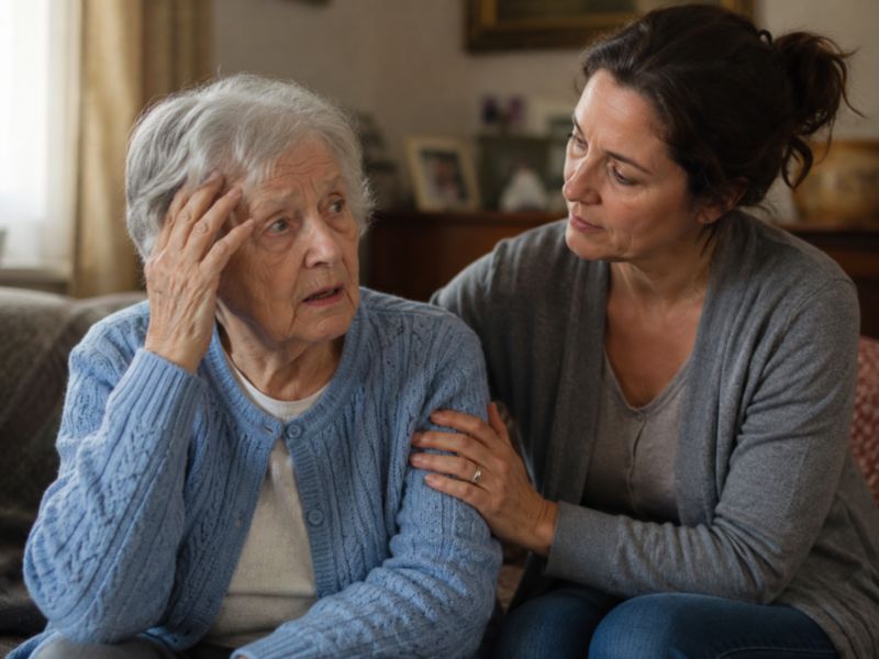 Personne âgée atteinte de la maladie d'Alzheimer présentant des troubles du comportement perturbateurs