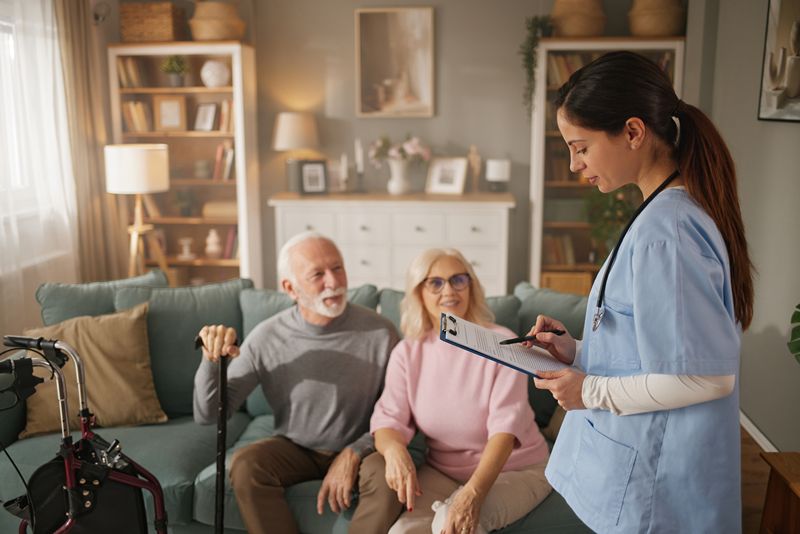Infirmière coordinatrice de l'Ehpad hors les murs au domicile d'un couple de seniors