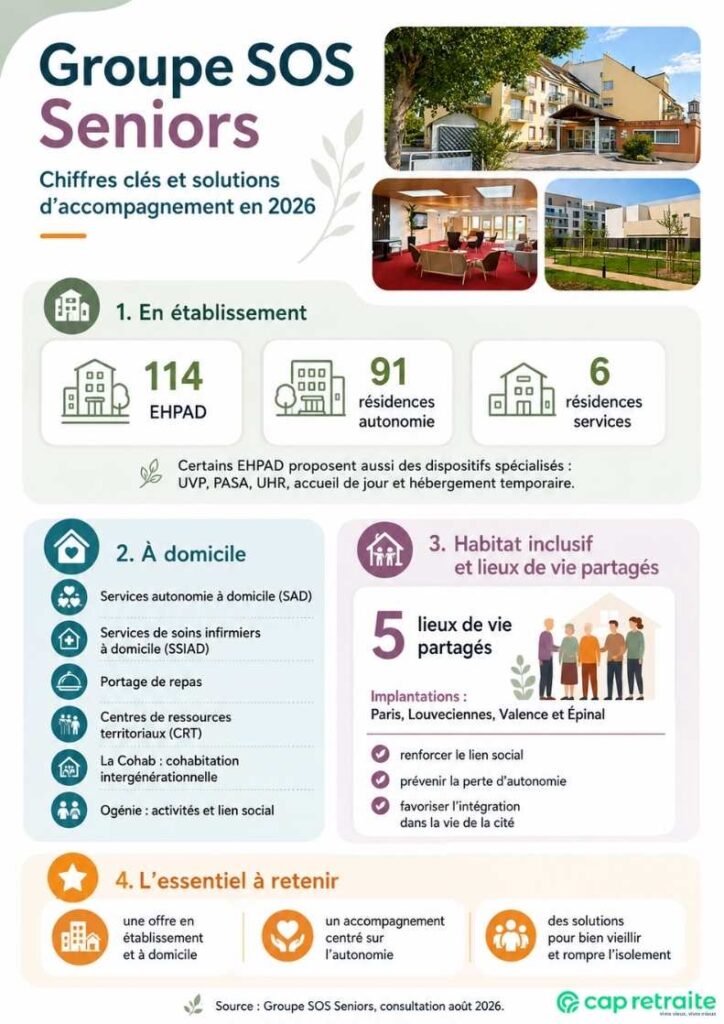 Infographie sur le groupe SOS Seniors
